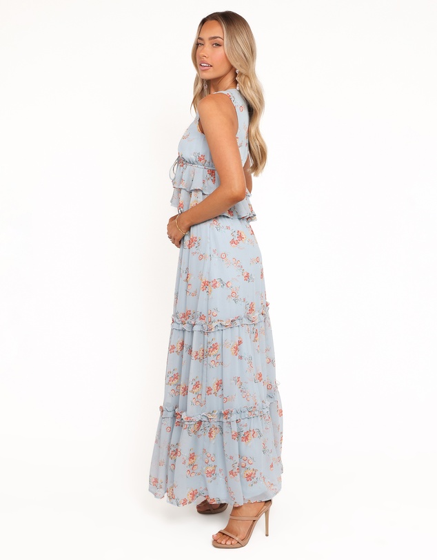 Petal & Pup - Isla Tiered Skirt Set - Blue Floral