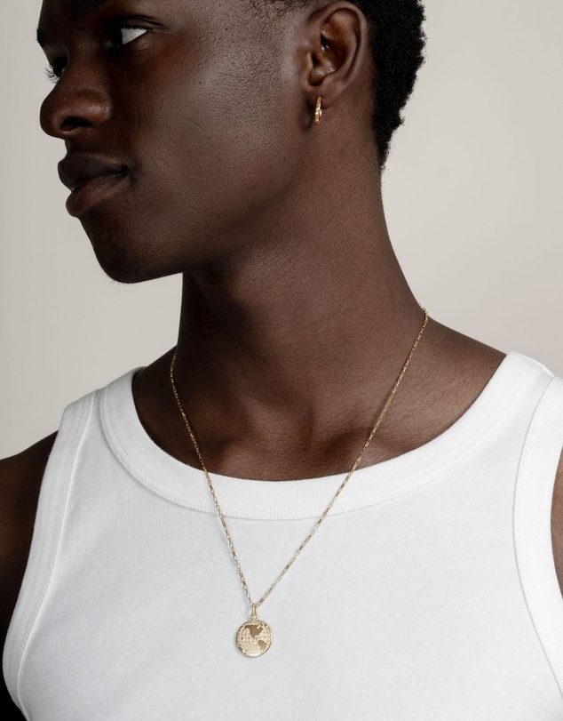 Dower & Hall - Men's One World Talisman Necklace In Gold Vermeil