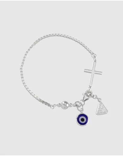 Von Treskow - Cross & Evil Eye Bracelet