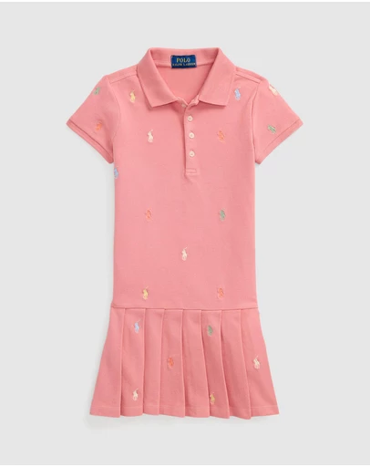 Polo Ralph Lauren - Polo Pony Stretch Mesh Polo Dress - ICONIC EXCLUSIVE - Babies-Kids