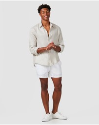 Vacay Swimwear - Brown Stripe Linen Shirt