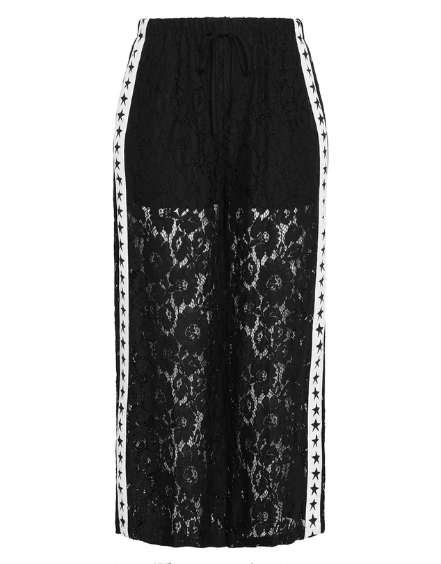 City Chic - Plus size Star Wide Leg Lace Pant - black