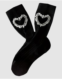 High Heel Jungle - Gem Crystal Heart Sock