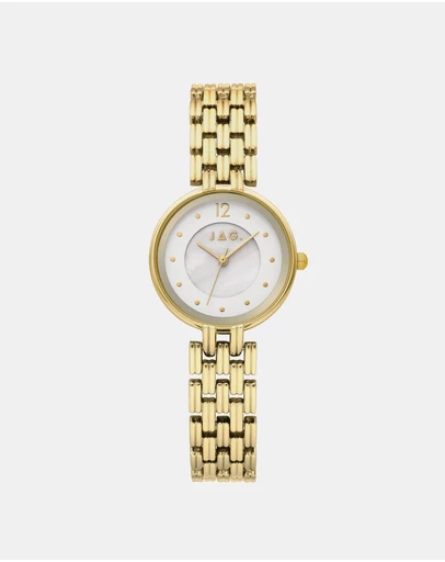 Jag - Iluka Womens White MOP Dial 30mm Gold Watch