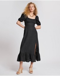 & Other Stories - Puff Sleeve Linen Midi Dress