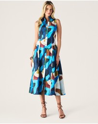 MOS The Label - Celestia Print Sleeveless Midi Dress