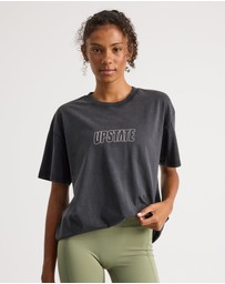 Upstate - Thrive Tee - Black Snow Wash Keyline Stack