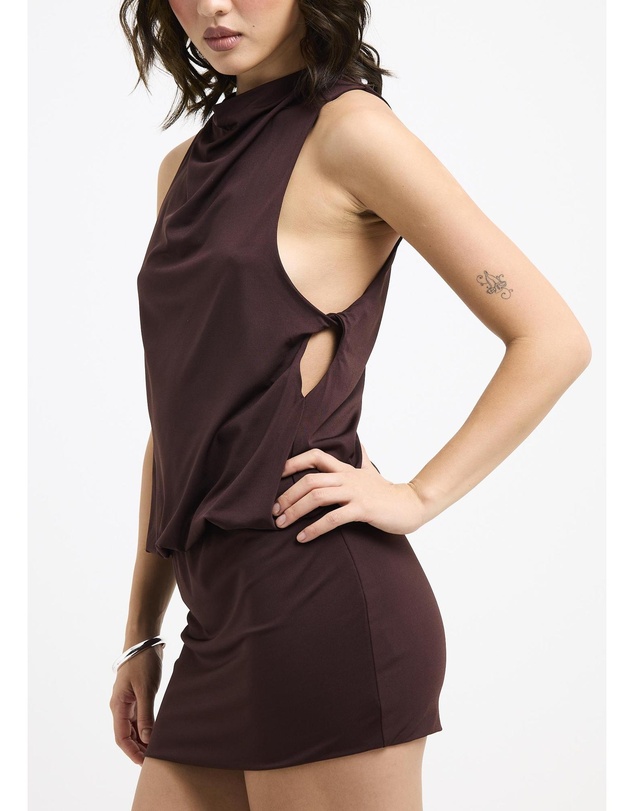 Alice In The Eve - Louise High Neck Draped Mini Dress