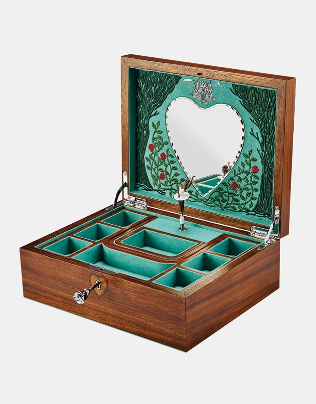 Wolf - Wolf Ballet Musical Jewellery Box Sleeping Beauty Walnut Wood