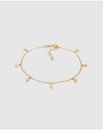 Elli Jewelry - Bracelet Platelet Pendant Round Textured in 925 sterling silver Gold Plated