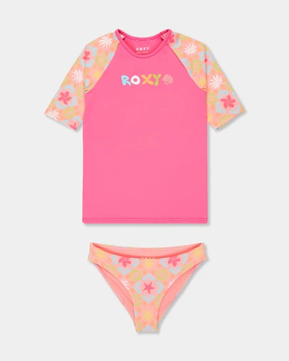 Roxy - Girls 2 to 7 Check TW Lycra Set Rash Vest