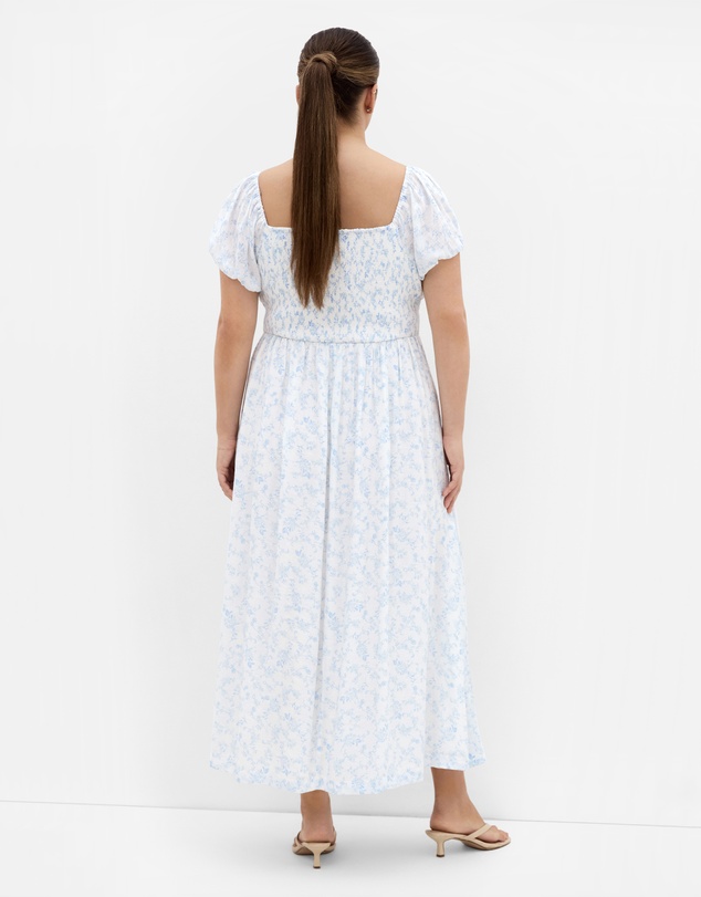 City Chic - Plus size Serina Print Maxi Dress - white
