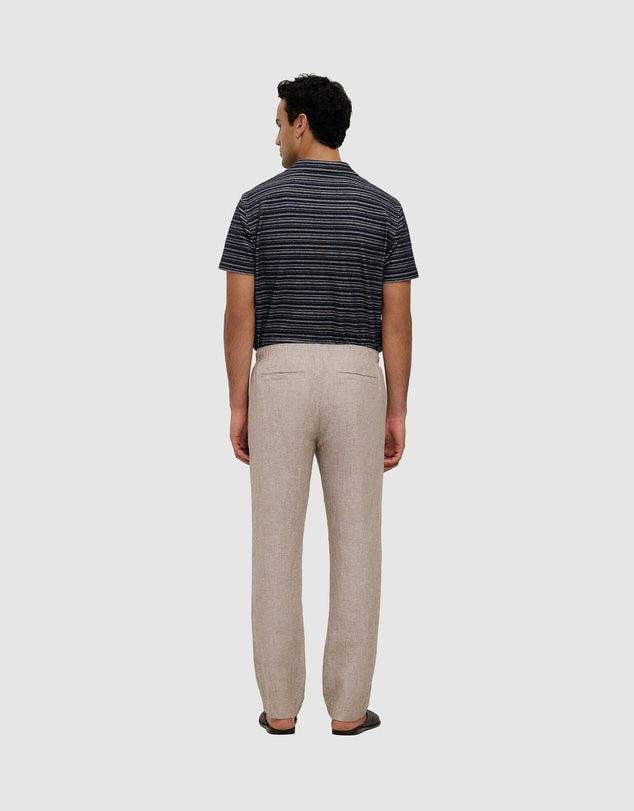 Trenery - Yarn Dyed Linen Relaxed Drawcord Pant