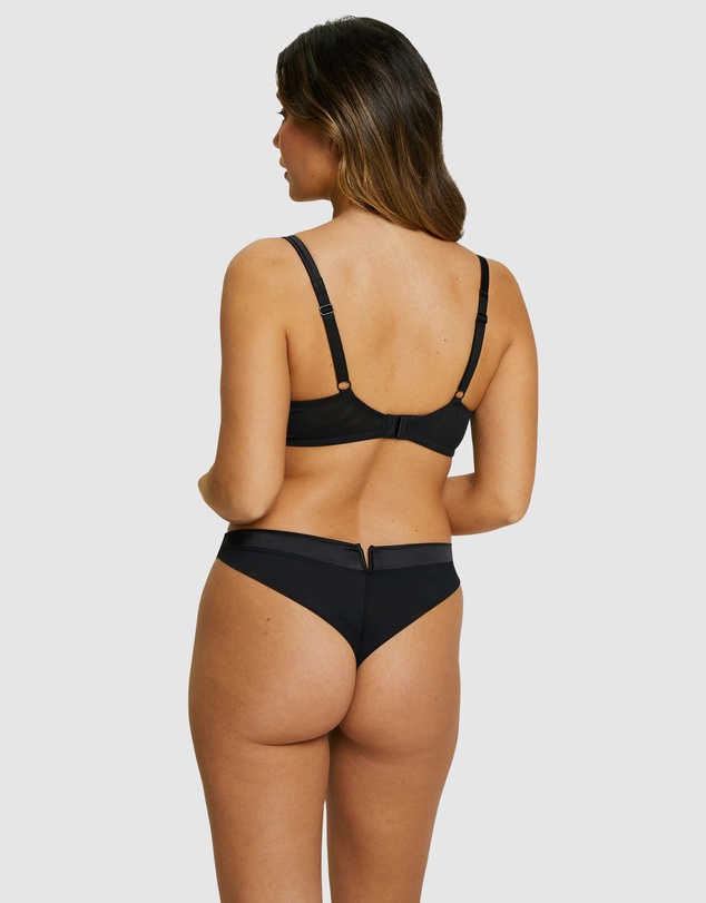 Sans Complexe - Alberta Sheer Mesh Tanga Brief with Embroidery