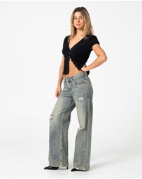 Rusty - DIY Wendy Wide Low Rise Distressed Jean