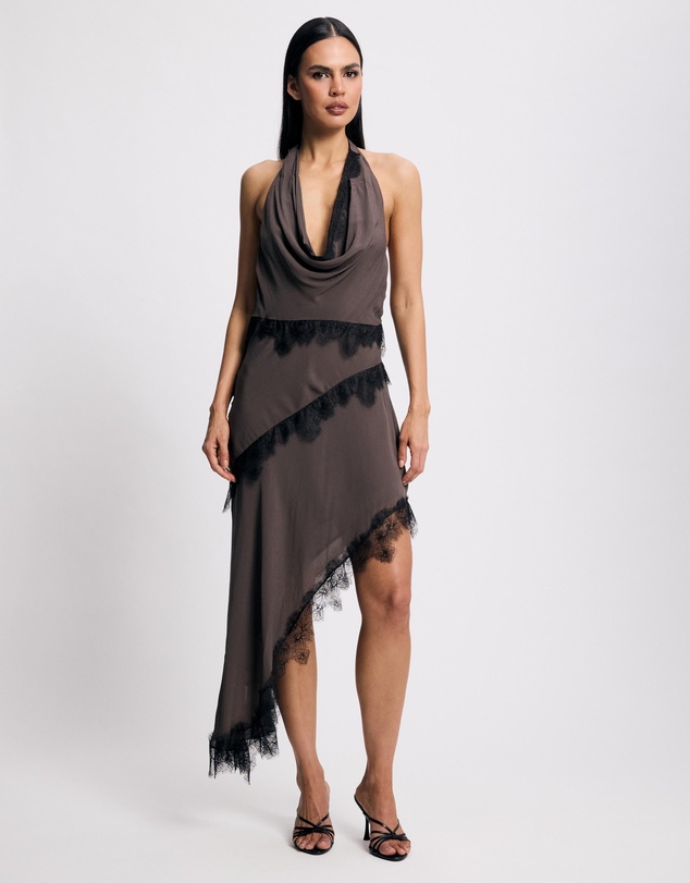 Lover - Coda Lace Trim Halter Midi Dress