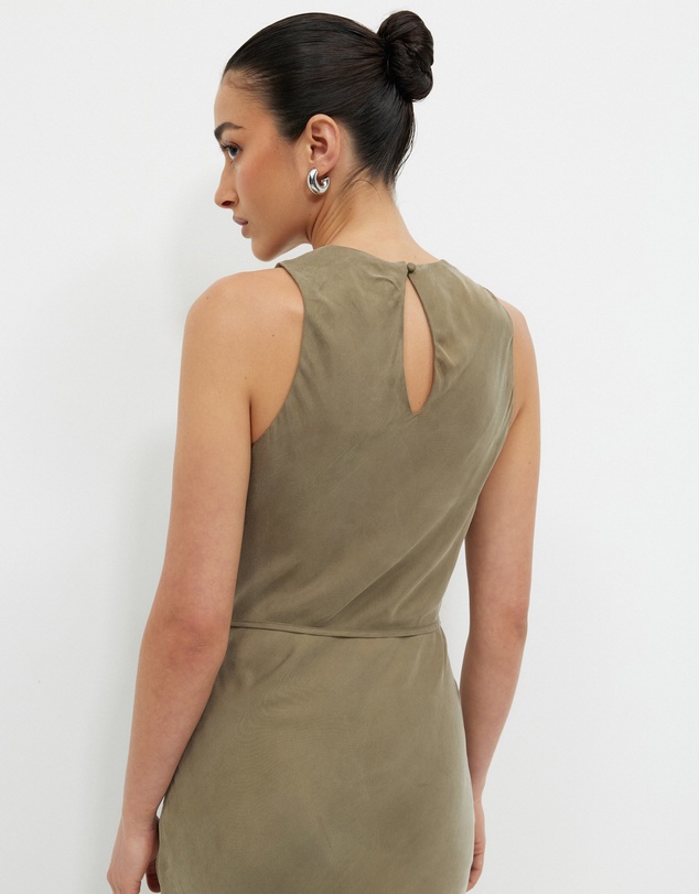 Calli - Cupro Crew Neck Dress