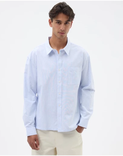 AERE - Boxy Stripe Oxford Shirt