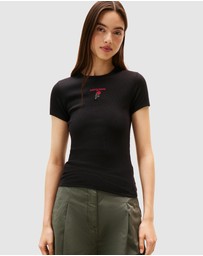 Tommy Jeans - Logo Embroidery Slim T-Shirt