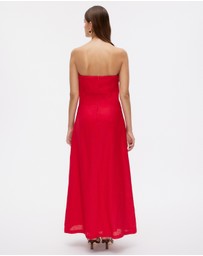 Minima Esenciales - Nivas Linen Empire Strapless Dress