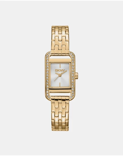 DKNY - Signature Shape Gold 20x33mm Silver Dial Womens Watch