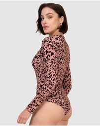 Oh!Zuza - Printed Viscose Boat Neck Long Sleeve Bodysuit