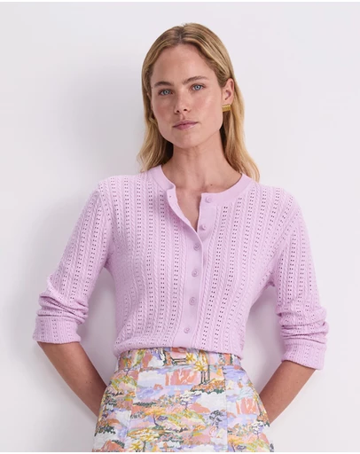 Sportscraft - Elka Cable Pointelle Cardigan