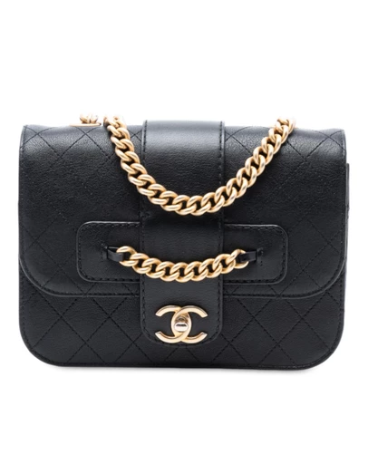 Pre-Loved by Azura Reborn - Pre-Loved Quilted Calfskin Front Chain Flap