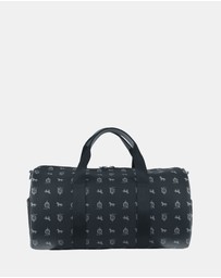 Pierre Cardin - Pierre Cardin Canvas Print/Leather Trim Art Design Duffle Bag