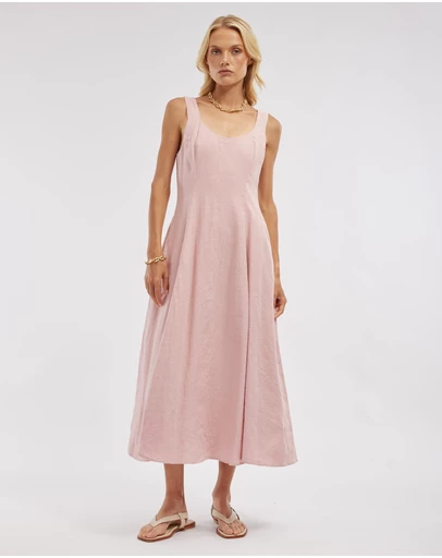 Amelius - Anna Panelled Linen Midi Dress