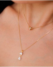 Elli Jewelry - Necklace Crystal 925 Sterling Silver Gold-Plated