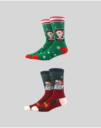 KAJA Clothing - Christmas Socks Santa Claus Pattern Fun Cute and Novel