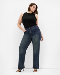 City Chic - Plus size Harley Fit Ivy Straight Leg Regular Jean - dark wash