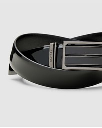Politix - Reversible Textured And Patent Leather Belt