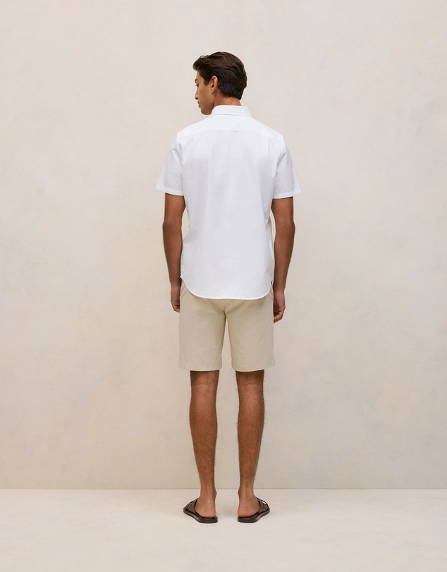 Trenery - Monogram Short Sleeve Oxford Shirt in White