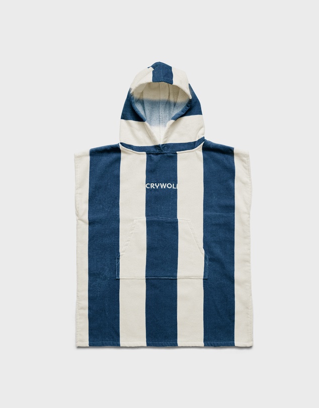 Crywolf - HOODED TOWEL Indigo Stripe