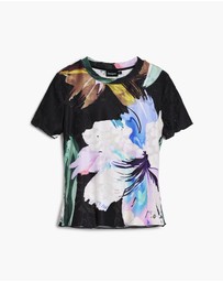 Desigual - Textured floral T-shirt