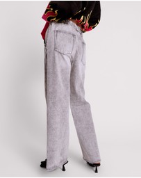 ONE TEASPOON - Slate Acid Roadhouse Wide Leg Drawstring Jeans