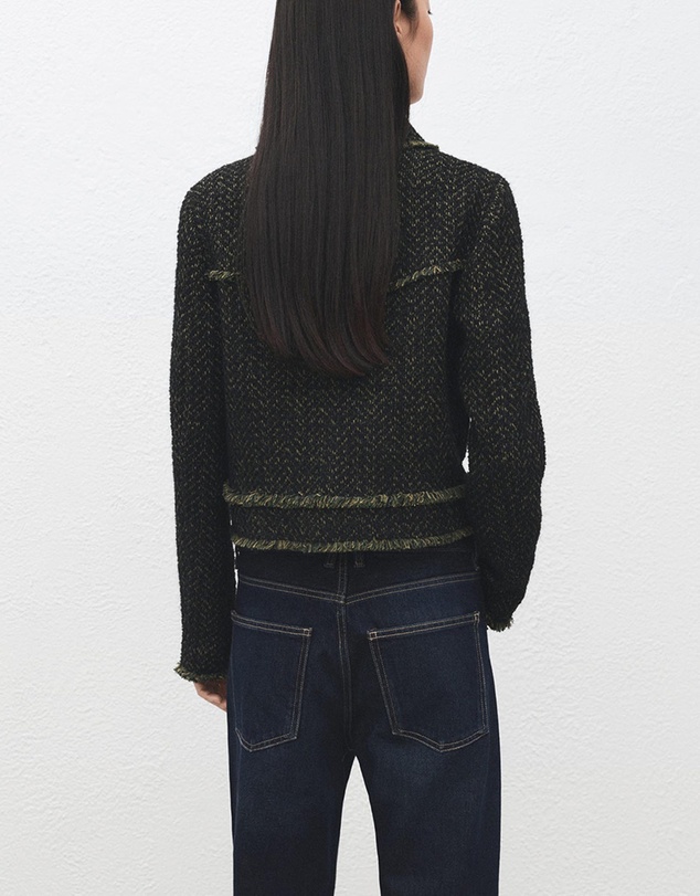 M.N.G - Tweed Jacket With Lapel Collar