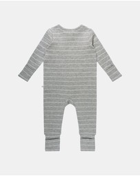 Kynd Baby - Organic Cotton Waffle in Grey Stripe