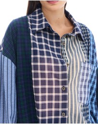 THE TALES - The Tales Patchwork Check Stripe Shirt