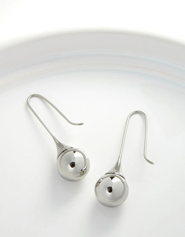 Pastiche - Silver Ball Drop Earrings