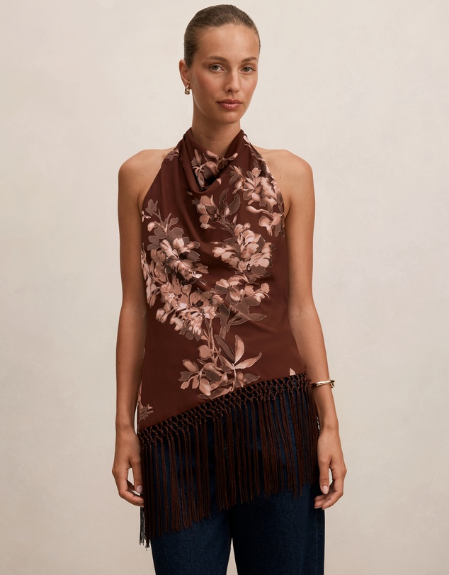 Forever New - Harmony Tassel Halter Neck Top