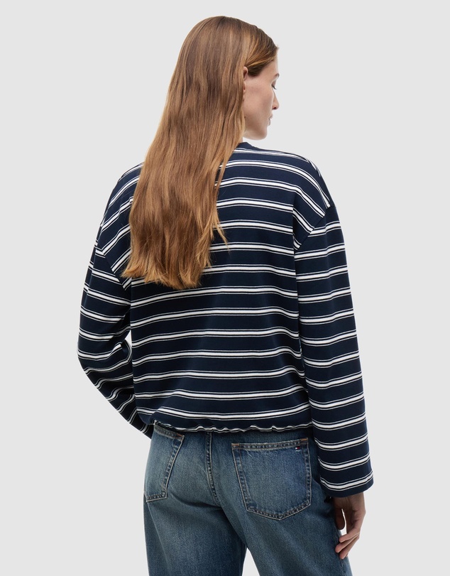 Tommy Hilfiger - Stripe Drawstring Hem Long Sleeve T-Shirt