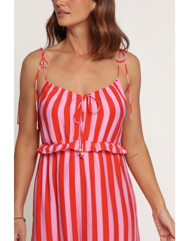 Petal & Pup - Lovella Maxi Dress - Pink/Red Stripe