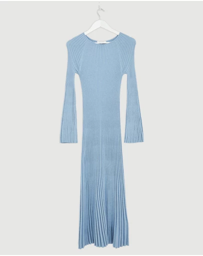Revibe - Repaired AERE Indi Accordian Pleated Organic Knit Dress - AU 10