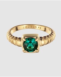 Elli Jewelry - Ring Crystal Wedding Statement 925 Sterling Silver Gold-Plated