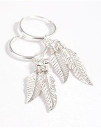 Lovisa - Sterling Silver Leaves Huggie Hoop Earrings