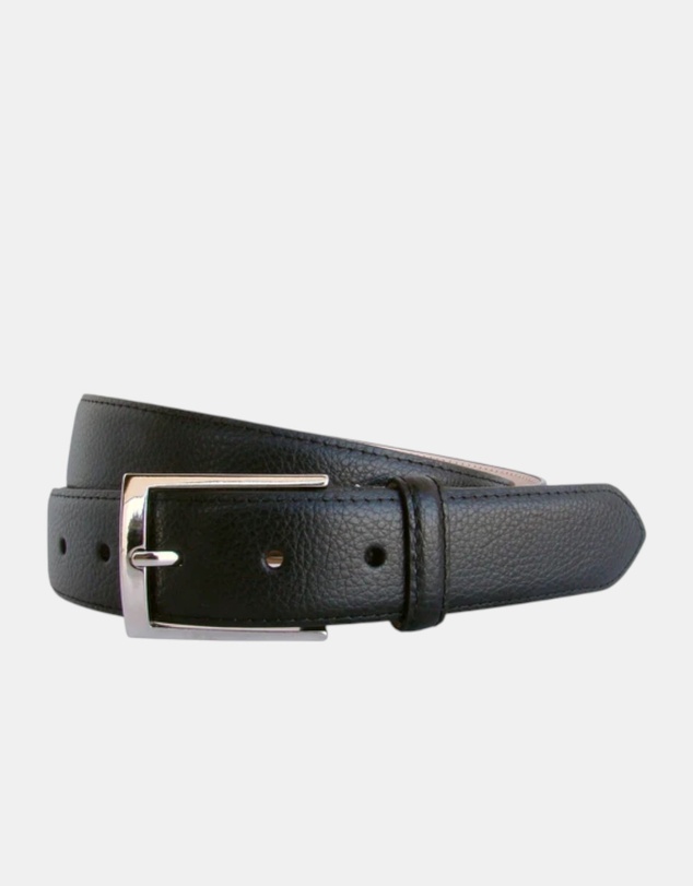 Henry Bucks - HENRY SARTORIAL x LEYVA Pebble Leather Belt BLACK