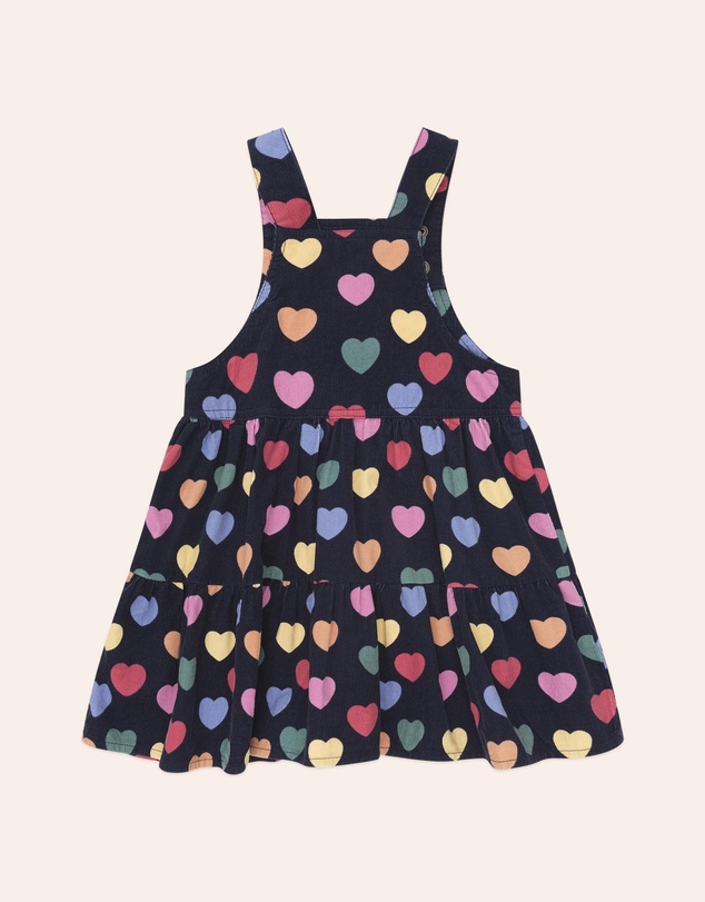 Huxbaby - Multi Hearts Cord Pinafore Dress - Babies-Kids